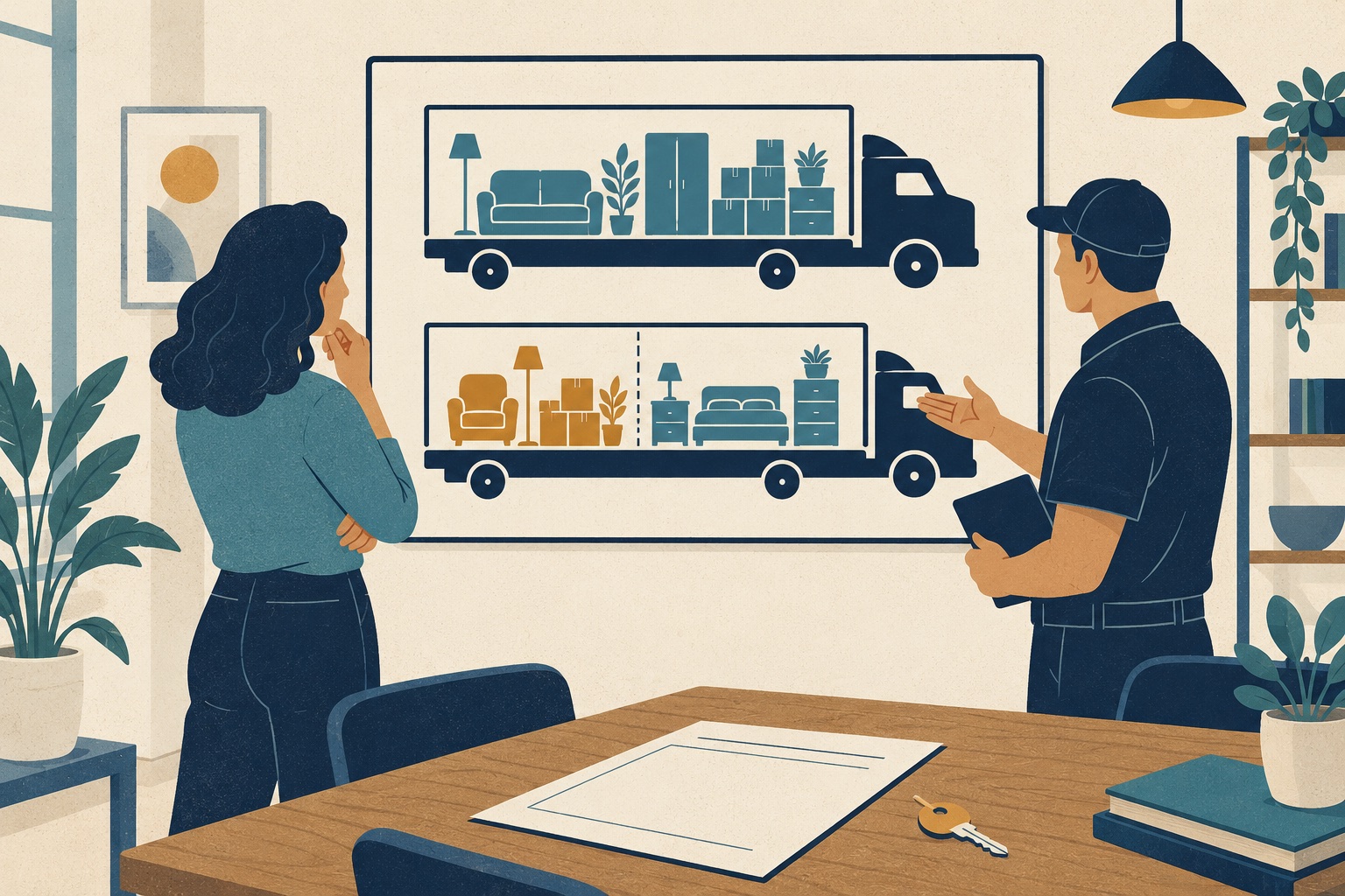 Second original illustration for What to Compare Before Paying for Exclusive Use of a Moving Truck
