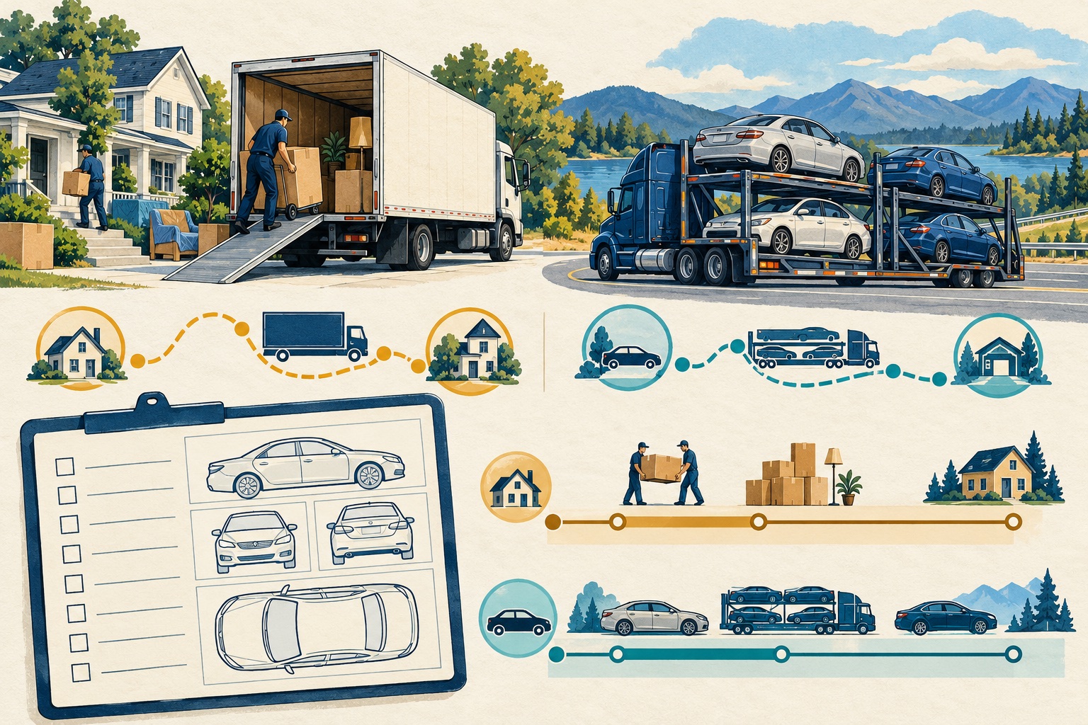 Second original illustration for What a Moving Estimate Should Separate When You Add Auto Transport