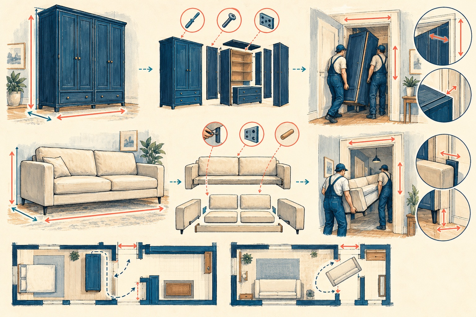 Second original illustration for How to Compare Furniture Disassembly as an Optional Moving Service