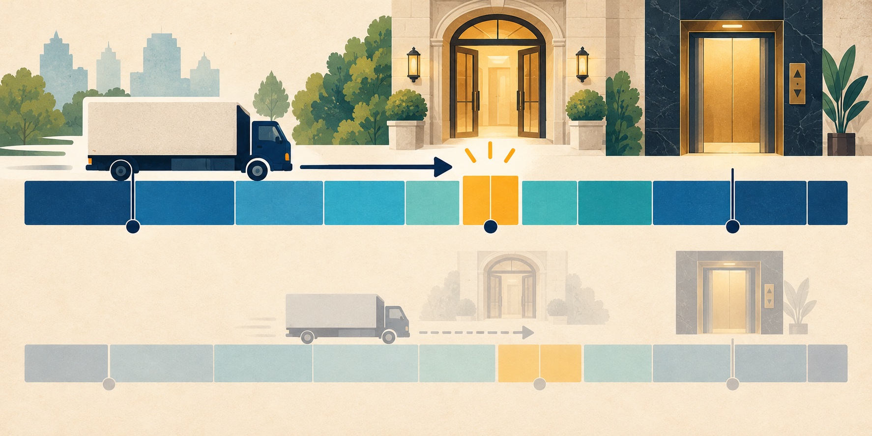 Second original illustration for Comparing Moving-Service Add-Ons for a Narrow Move-Day Time Slot