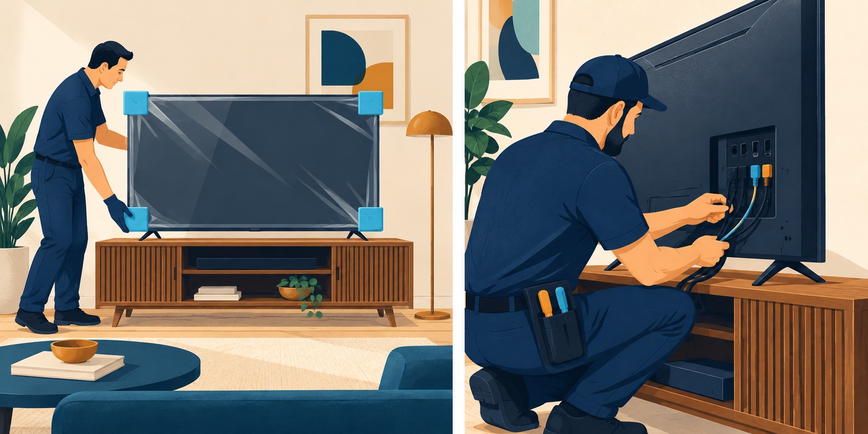 Second original illustration for What a Moving Package Should Clarify About TV and Monitor Setup