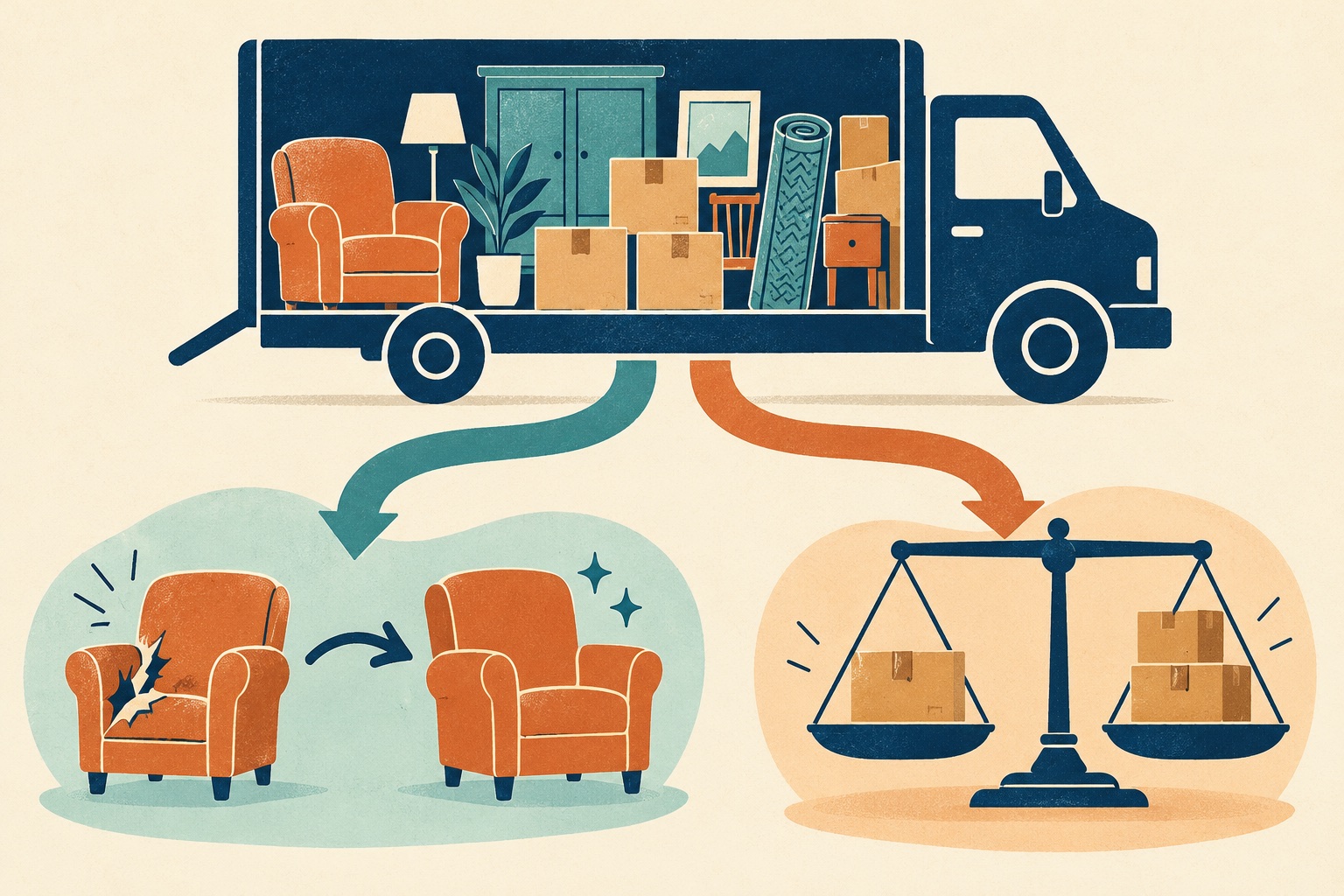 Second original illustration for Comparing Valuation Options Before You Select a Moving Package