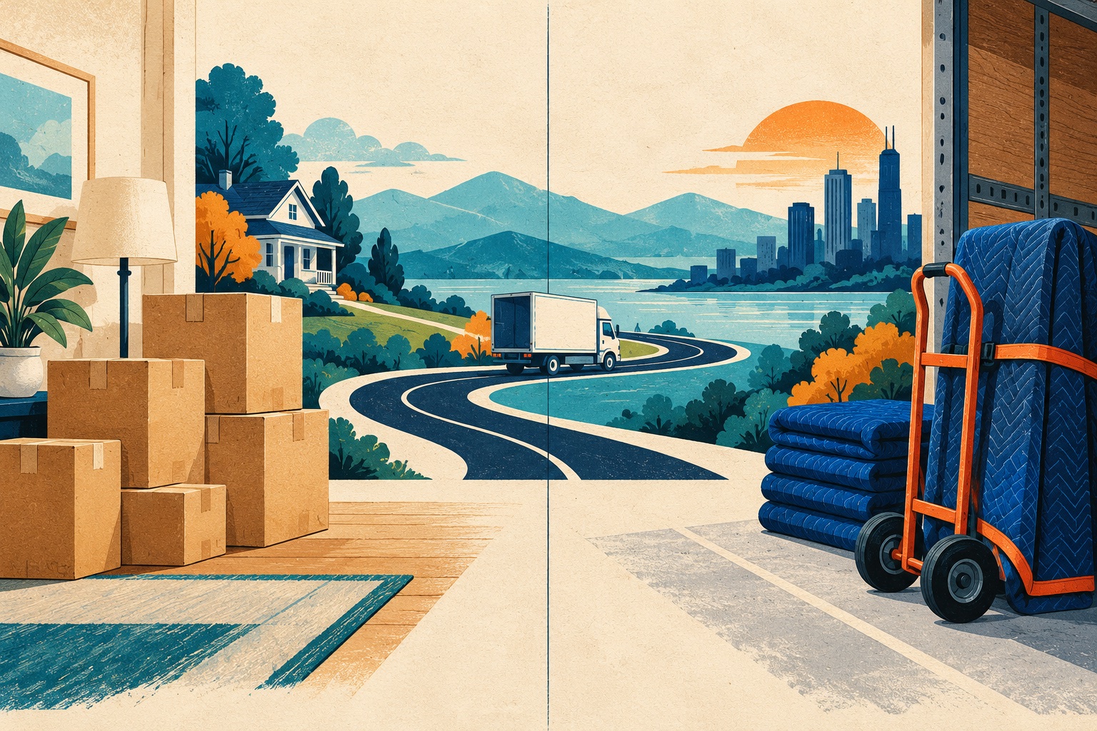 Second original illustration for Choosing a Moving Package When You Will Pack but Need Crew Handling