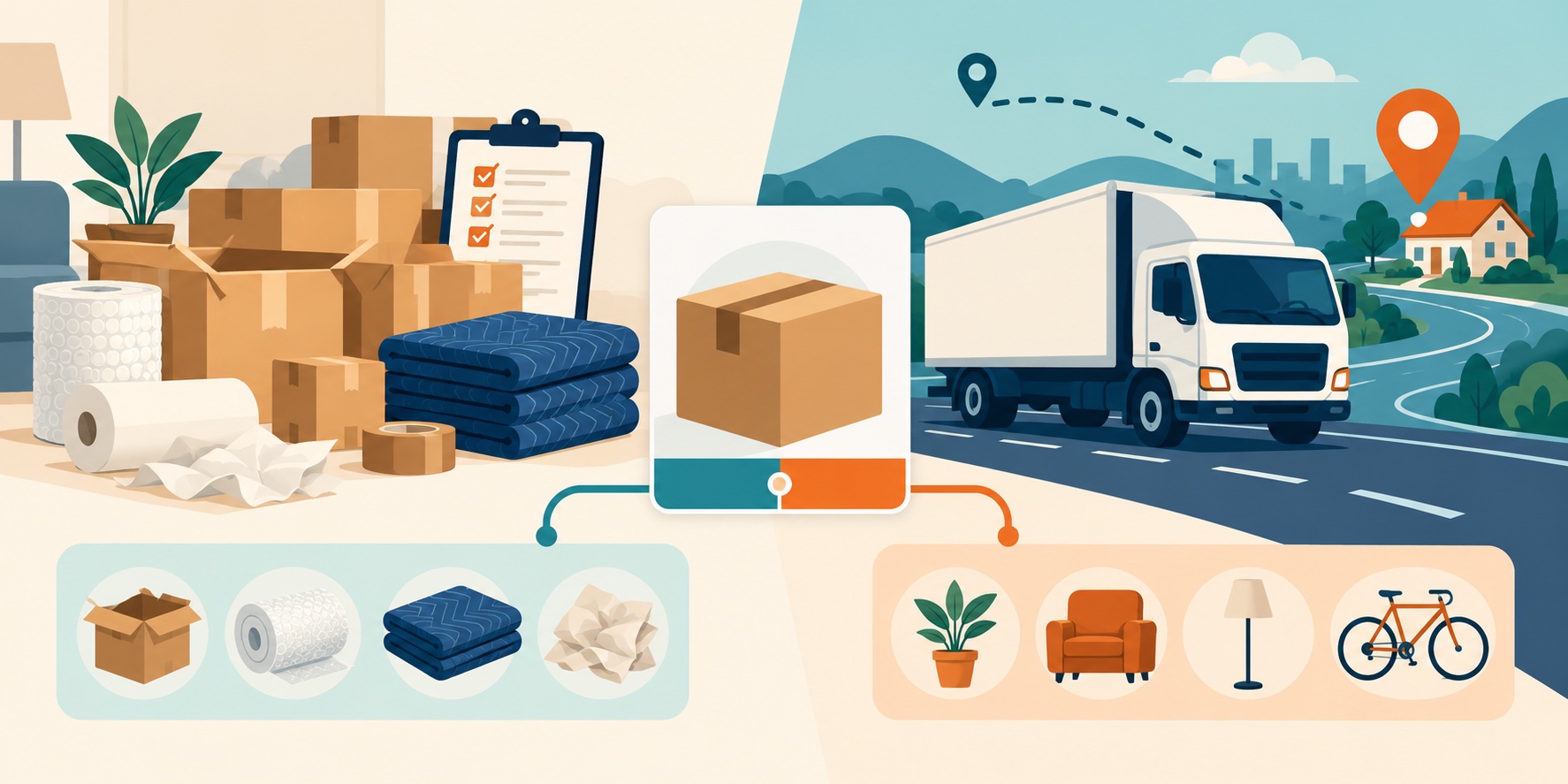 Second original illustration for What to Compare When One Provider Bundles Packing and Transport